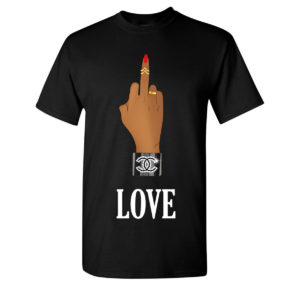 Love Finger Black Tee
